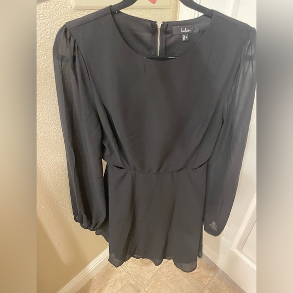 Lulus Garden Bliss Black Long Sleeve Cutout Mini Dress - Picture 7 of 8